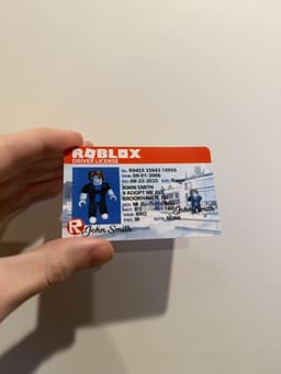 Roblox Driver License ID Card, Personalized