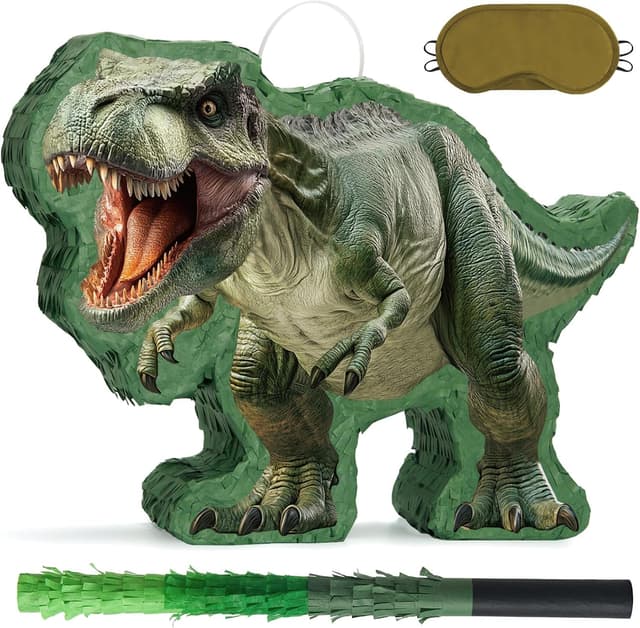 T-Rex Dinosaur Piñata with Blindfold