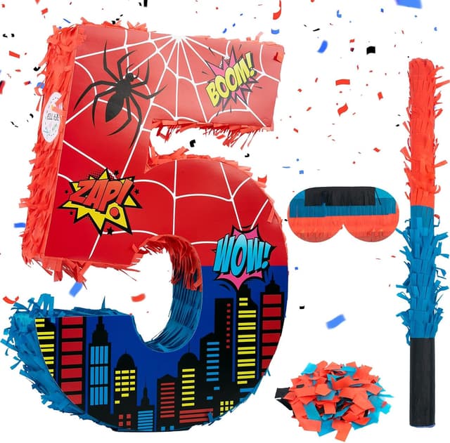 Number 5 Spider Piñata Set