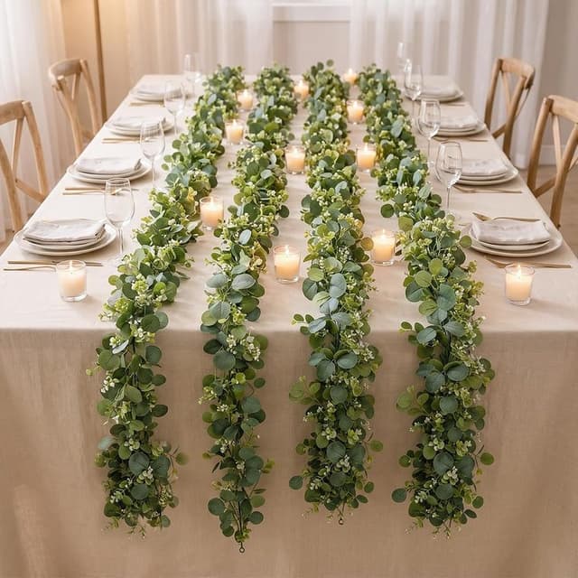 Artificial eucalyptus garland (4-pack)