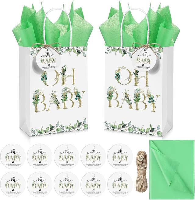 Greenery favor bags with tissue (50)