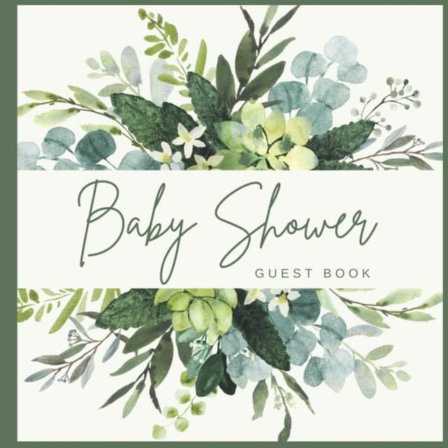 Greenery baby shower guest book