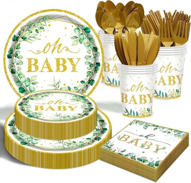Sage greenery tableware set (serves 25)