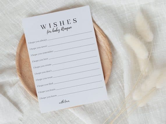 “Wishes for Baby” advice cards