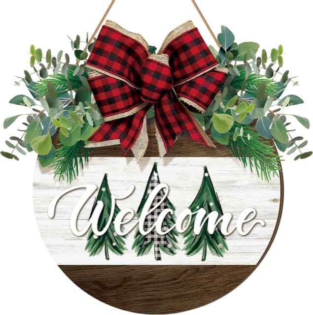 Wooden Christmas welcome sign