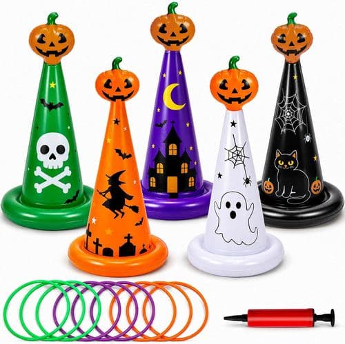 Inflatable witch hat ring toss