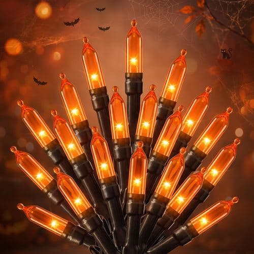 Orange string lights