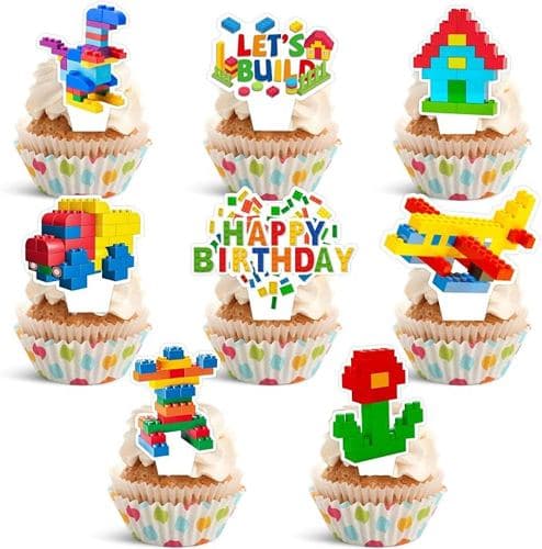Building Block Cupcake Toppers