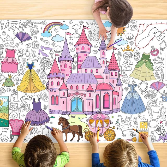 Princess Giant Coloring Tablecloth