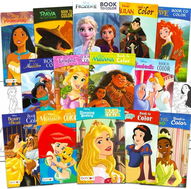 Disney Princess Mini Coloring Books (14-Pack)