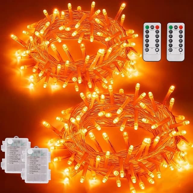 Orange battery string lights