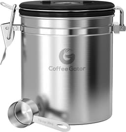 Coffee Gator Stainless Steel Coffee Canister, 16 oz
