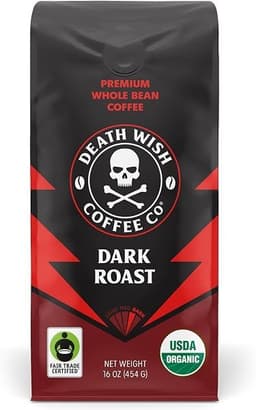 Death Wish Coffee Organic Dark Roast Whole Beans
