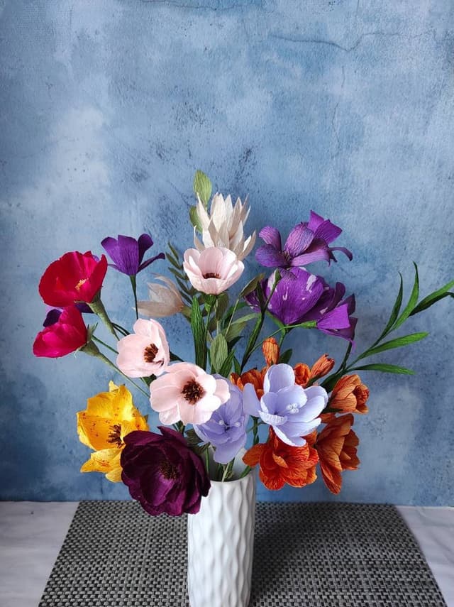 Handmade Crepe Paper Flower Bouquet