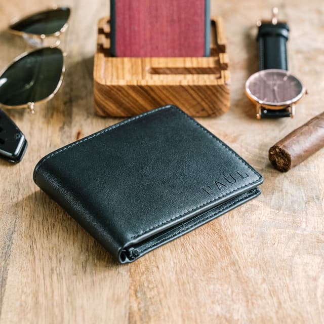 Personalized Engraved Leather Wallet