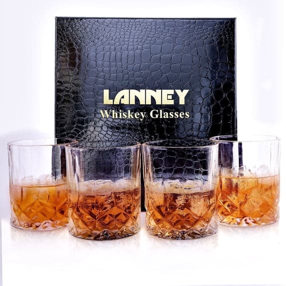 LANNEY Whiskey Glasses Set of 4