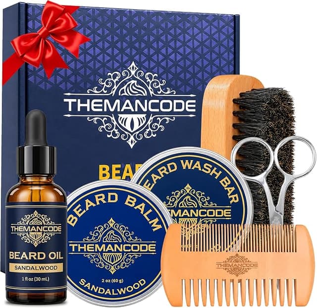 THEMANCODE Beard Grooming Kit, Sandalwood