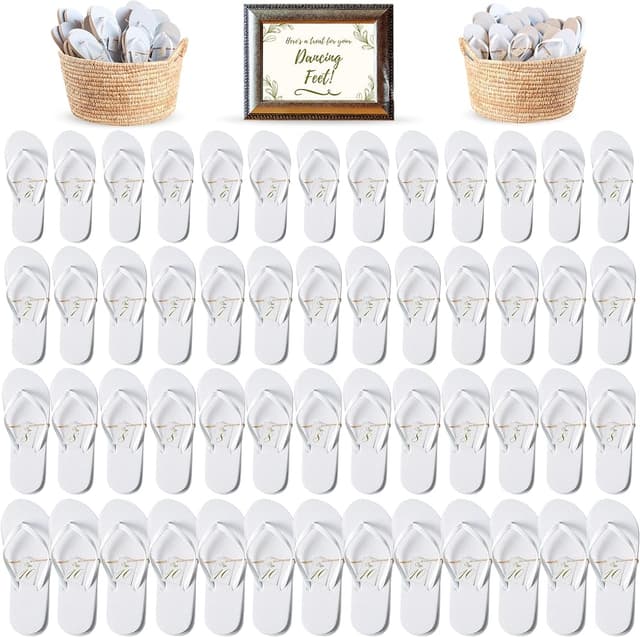 Bulk Flip Flops for Wedding Guests (52 pairs)
